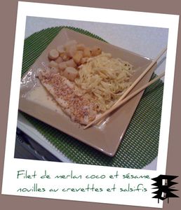 filet-merlan-coco-sesame-nouilles-crevettes-salsifis