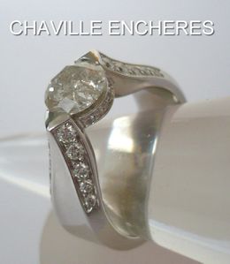 CHAVILLE ENCHERES Bague or Diamant solitaire de 1,-copie-2