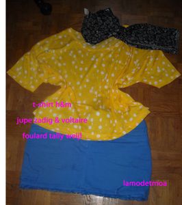 -shirt h&m jupe zadig foulard tally