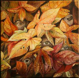 Oeil d'automne ----------------- huile sur toile - 25 x 25 cm