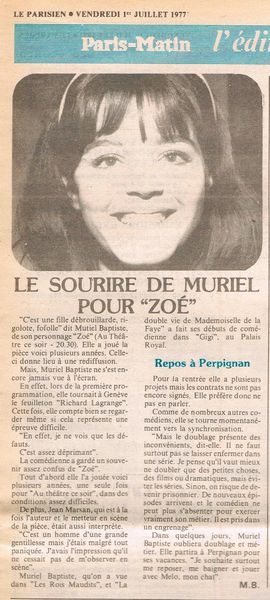 ARTICLE LE PARISIEN LIBERE 01 07 1977 BIS