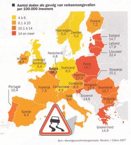 Mortalité routière en Europe 2007
