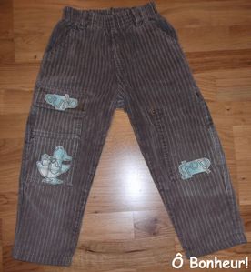 pantalon velours customisé 1