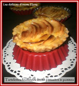 Tartelettes feuilletées aux pommes et à la crème pâtiss