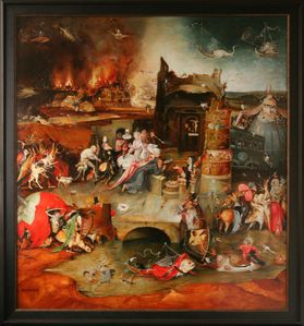 BOSCH - Tentation de St Antoine Tryptique Panneau 2 - 99x89 cm