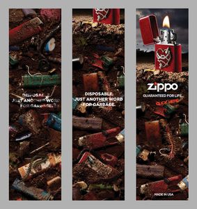 Publicité Zippo ad ads publicités disposable just another word for garbage 2009