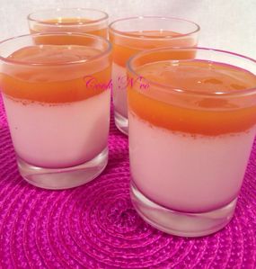 Panna cotta coco, coulis mangue/passion