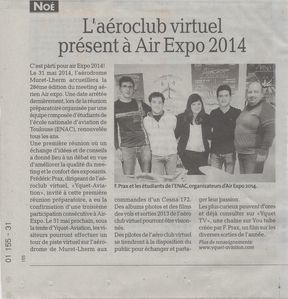 Article La Depêche du Midi 09-01-2014
