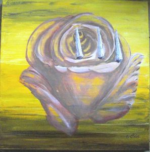 Imaginaire - Songes et rêves : Trio fleuri tableau huile sur toile F. Claire - Claire Frelon artiste peintre profesionnel en Morbihan - Bretagne - France - galerie de peinture