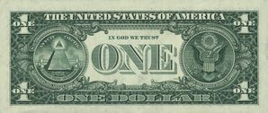 2007 US $1 Bill Reverse