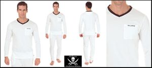 Pyjama Ted Lapidus Blanc et Ivoire L