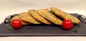 Galettes aux petits légumes et au fromage de chèvre