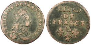 Liard Louis XIV 1656 G - 2