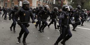 Charge policière en Espagne