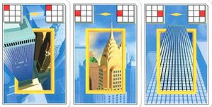 Trois cartes du jeu Manhattan Andreas Seyfarth