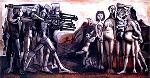 Picasso - Massacre en Coree - 1951 - Huile sur contreplaque