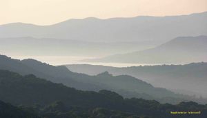 CORSE, coucher de soleil dans le golf