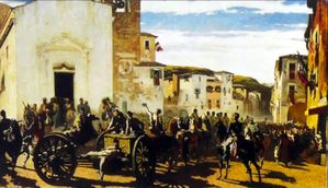 Signorini L artiliera toscana a Montechiara salutata dai fr