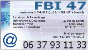 Carte Visite FBI 47 Tel GM et Tel DOM