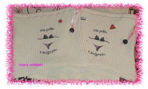 pochon lingerie rose et noir
