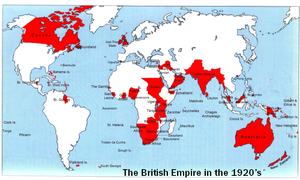 Map of the British Empire in the 1920's