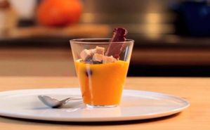 Le velouté de potimarron au Foie Gras et Magret de canard