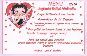 menu st valentin 2012