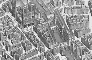 Rue Neuve-Notre-Dame sur plan de Turgot