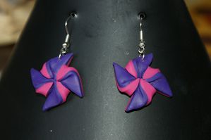 Spirales violet et rose Boucles d'oreilles