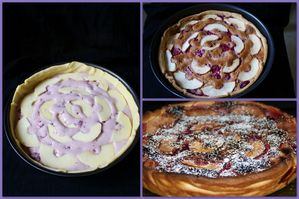 montage tarte pomme framboise mascarpone
