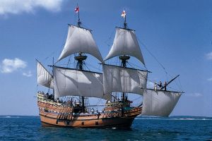 MASSACHUSETS Plymouth Mayflower II at sea cmyk