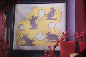 Broderie souris wc