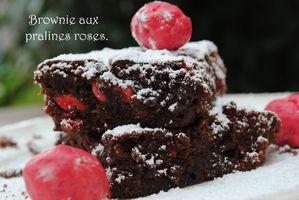 brownie aux pralines roses