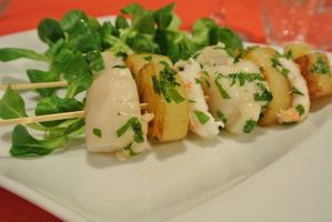 Duo amoureux de langoustines et Saint Jacques