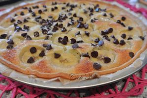 Tarte banane, coco et pépites de chocolat