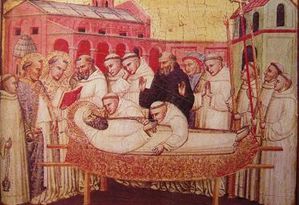 Funérailles de St Bernard (peinture de Lecco di Pietro ver