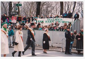 Anti hare coursing protest at St Patrick's Day Parade in Ne