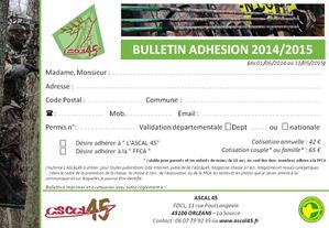 Bulletin Adhésion 2014 2015
