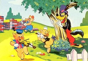 'Nous nous nous, on a pas peur du loup !' Les 3 petits cochons