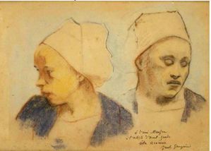 Gauguin - Deux têtes de Bretonnes