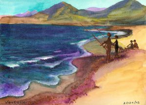 13-Les pecheurs a la plage d'Argeles-sur-Mer