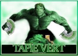 caricature Tapie vert