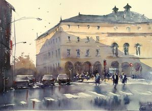 Bayonne Hotel de ville JL Decron 2014 aquarelle 26X36 blog