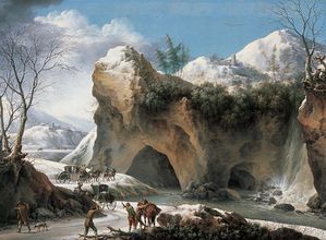 foschi francesco paysage montagneux sous la neige avec di