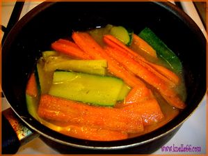 Cuisson légumes pour terrine de poulet