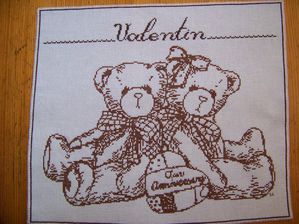 Broderie - coussin Valentin