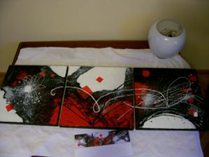 Triptyque Rouge noir blanc 1