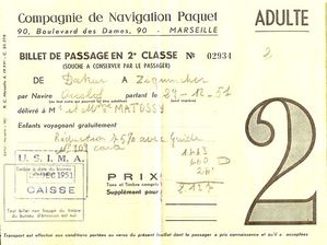 billet d'embarquement1951