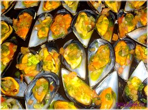 Moules gratinées au curcuma