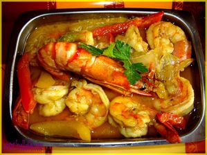 Gambas au lait de coco et combava